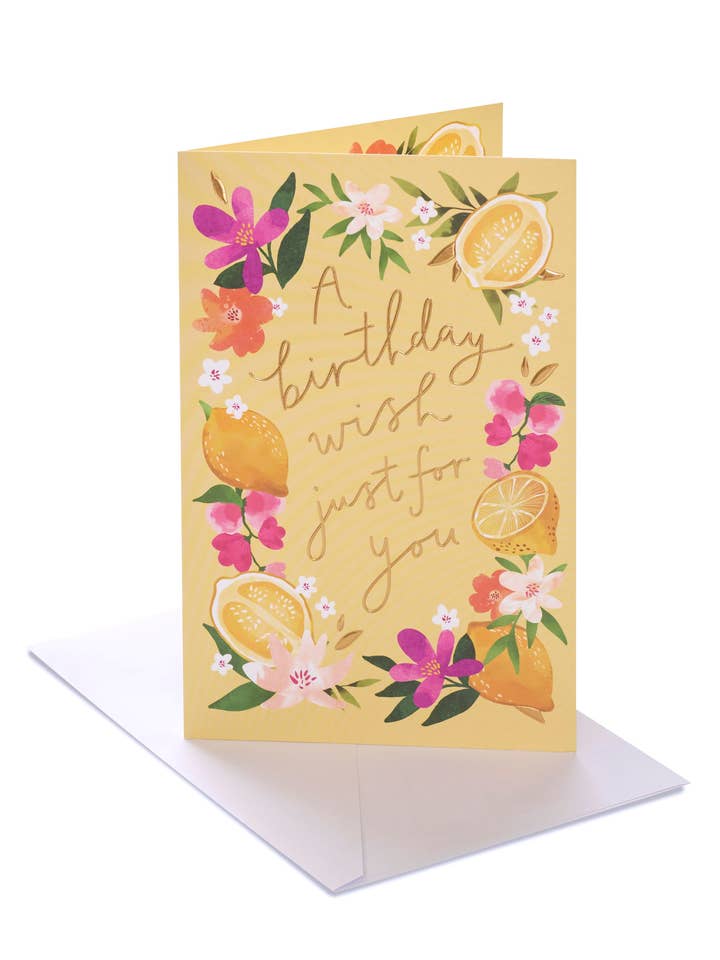 Geburtstagskarte - Blumen- und Zitronendesign für den Großhandel von UK Greetings