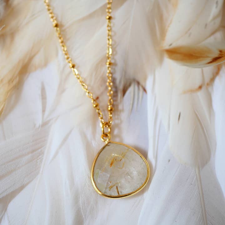 Collar Justine con Rutilo Dorado para venta al por mayor de GINANDGER