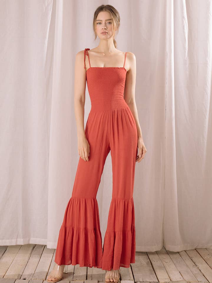 JJ1391A- Solid Color Wide-leg Jumpsuit for wholesale by STORIA