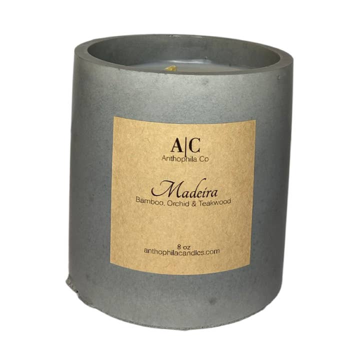 Coconut Soy Luxury Candle in Handcrafted Concrete Vessel for wholesale by Anthophila Co