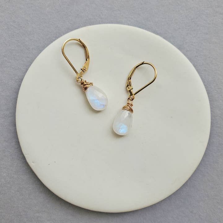 Carrie Whelan Designs - Wholesale Dangle Earrings - Rainbow Moonstone Drop Earrings1