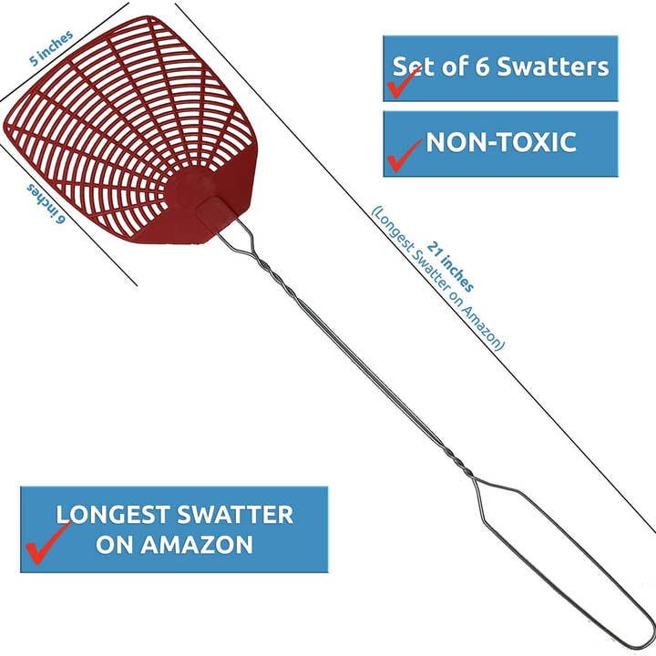 W4W products - Wholesale Insect Repellent - W4W Bug & Fly Swatter – Extra Long Braided Metal Handle1