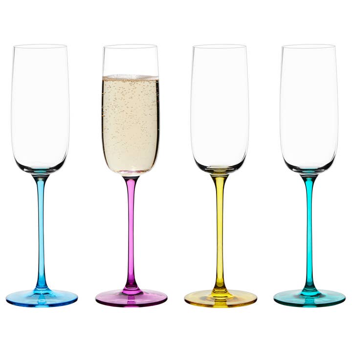 Set of 4 Gala Champagne Flutes for wholesale by The DRH Collection Ltd
