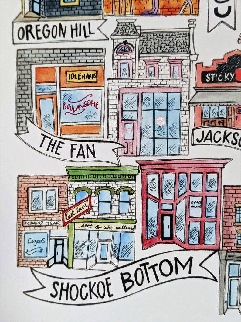 Mad Kitchen Co. - Venta al por mayor Ilustración - Barrios de Richmond Art Print7