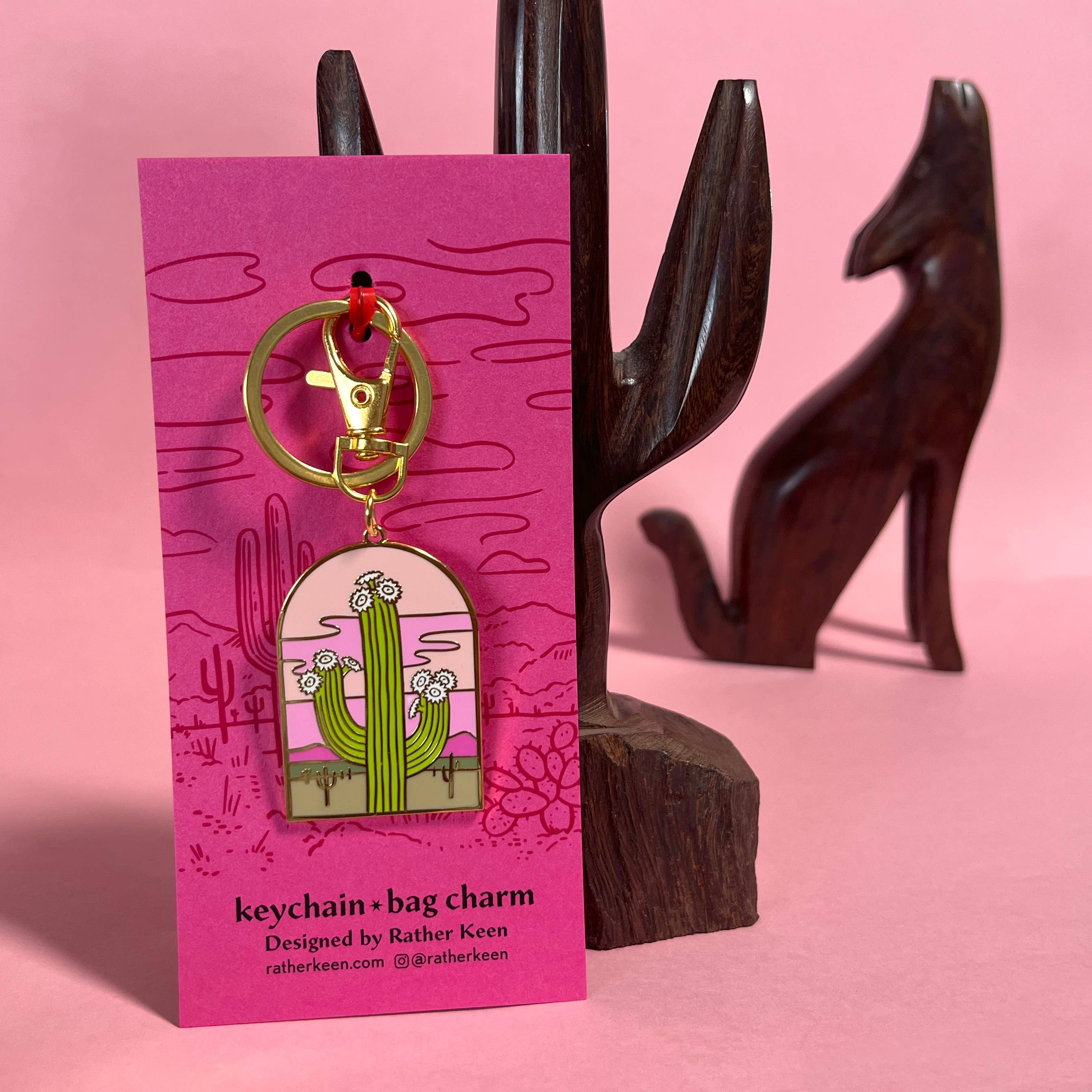 Rather Keen - Wholesale Keychain - Women's - Saguaro Cactus keychain bag charm - Arizona desert gift2