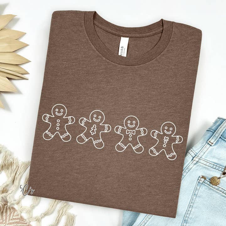 Christmas Gingerbread Cookies Graphic Tee for wholesale by 5C's Wholesale