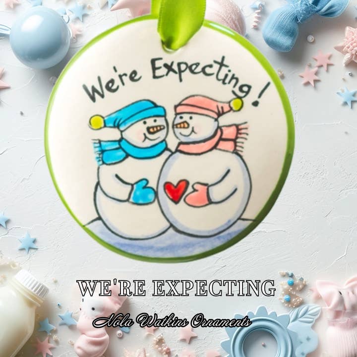Ornaments | Christmas Ornaments | Handpaint| We're Expecting for wholesale by Nola Watkins Ornaments
