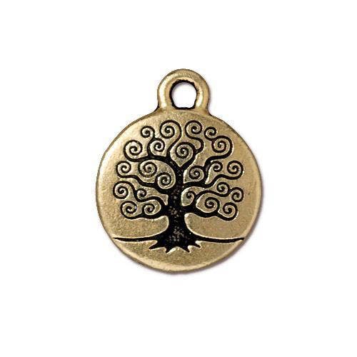 Tree of Life Charm Lg gold plate for wholesale by Lizzy James