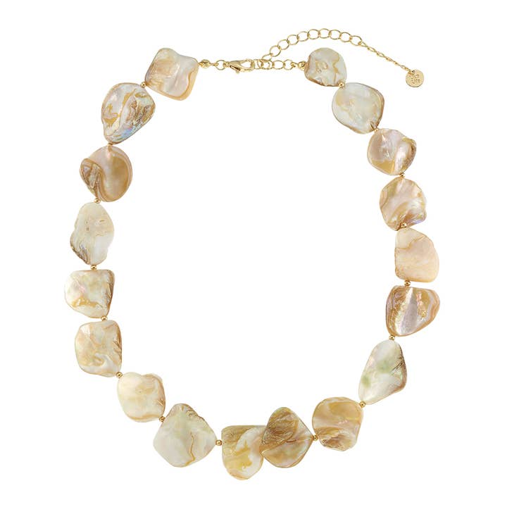 Genuine Mother of Pearl Shell 15" Necklace-6pcs for wholesale by World End Imports Jewelry & Gifts