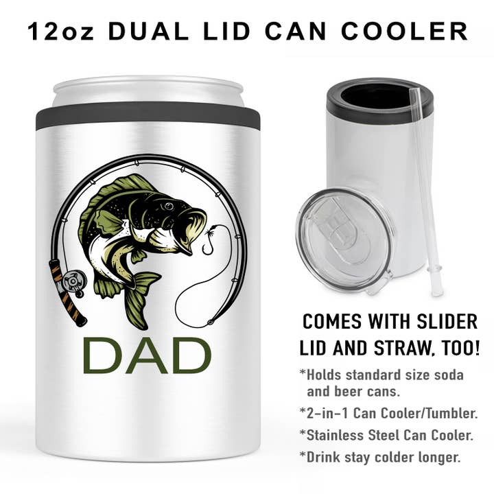 GLACIÈRE À DOUBLE COUVERCLE DAD BASS - FÊTE DES PÈRES, CADEAU POUR PAPA pour la vente par From Us To You Co. Handmade Goods