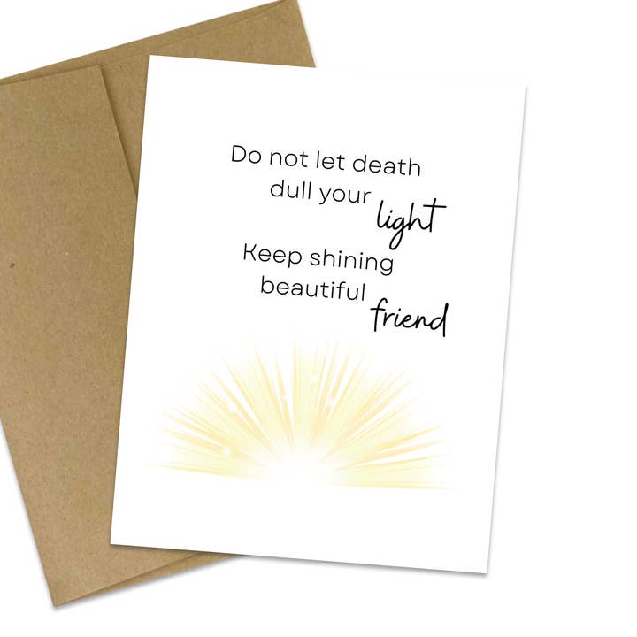 Tarjeta de condolencia | Duelo con el mensaje «Keep Shining» para venta al por mayor de Butterflies + Halos
