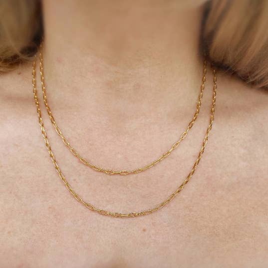 GoldFi - Vente Collier maille et chaîne - Chaîne à maillons câble 18k plaqué or, épaisseur 2,5 mm, plusieurs tailles5