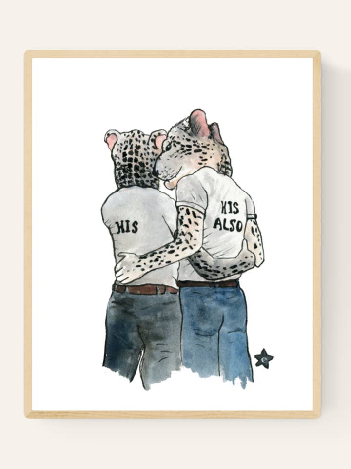 Ne changez jamais vos taches - Léopards des neiges - Impression artistique 20x25 cm pour la vente par Darling Illustrations