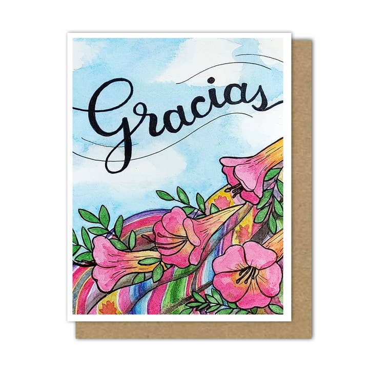 Cantuta Flower, Thank You Cards (Engels/Spaans) voor wholesale door Motif's Art Studio