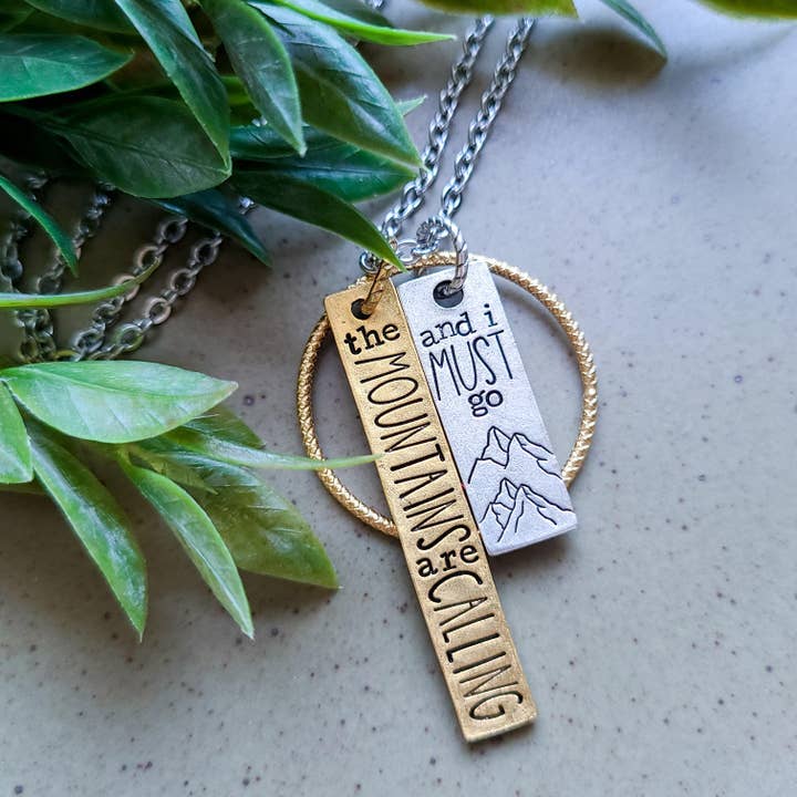 The Mountains are Calling and I Must Go for wholesale by LITTLE BLUE BUS JEWELRY