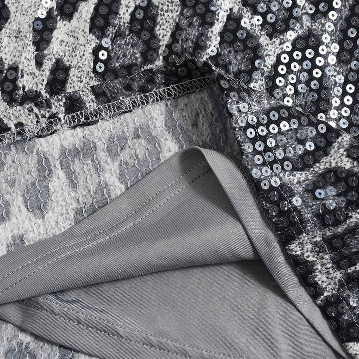 HIDDENBRAND - Wholesale Skirt - Women's - Stretch maxi party sequin leopard skirt3