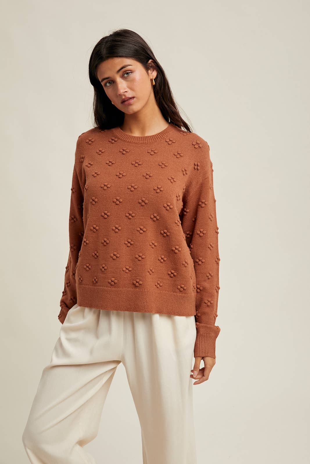 Wishlist Apparel - Wholesale Knit Sweater - Women's - POM POM KNIT SWEATER / WL25-108544