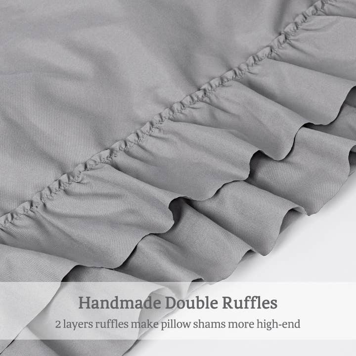HIG - Wholesale Bedding Pillowcase/Sham - 2 Piece Handcraft Chic Ruffle French Country Style Pillow Shams3