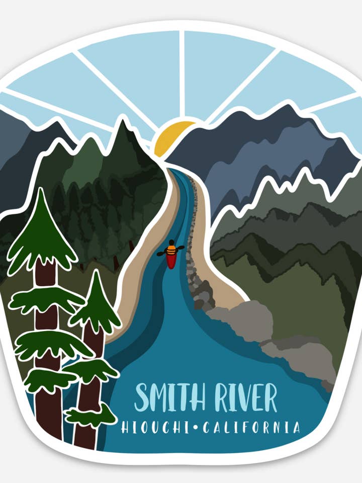 Smith River Hiouchi, CA Sticker for wholesale by Coastal Haze Designs