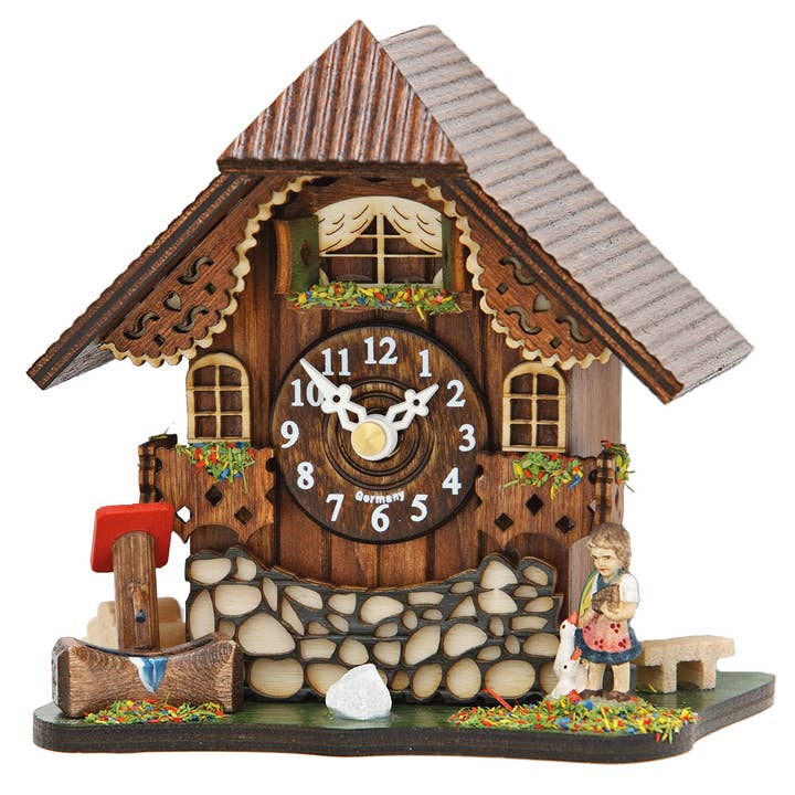 Hermle - Wholesale Desk Clock - Frieda Handcrafted Wooden Miniature Desk Clock0