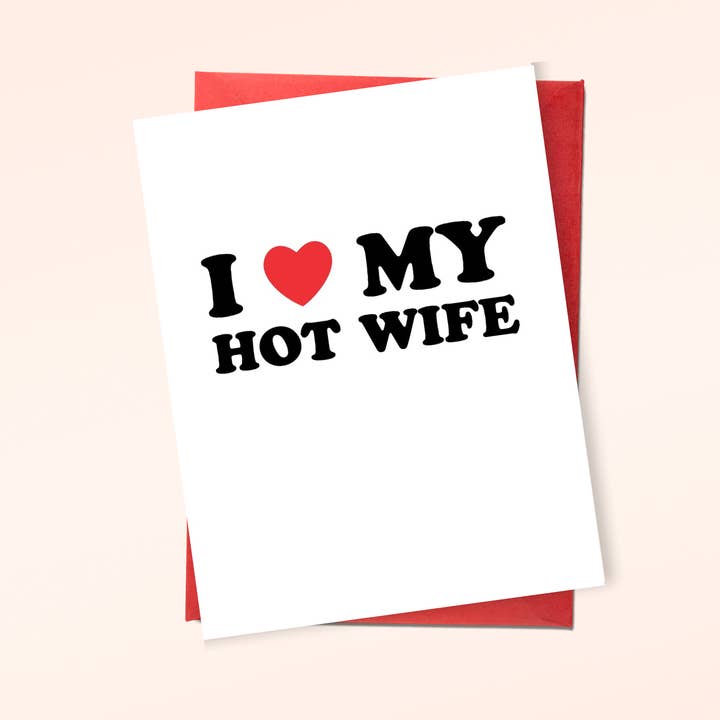 "J'aime ma femme sexy" Carte de vœux rétro typographique pour la vente par Jupiloom