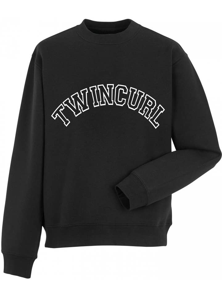 NORMAL PASSFORM SVART CREWNECK TRÖJA - ROSETT för wholesale av Twincurl