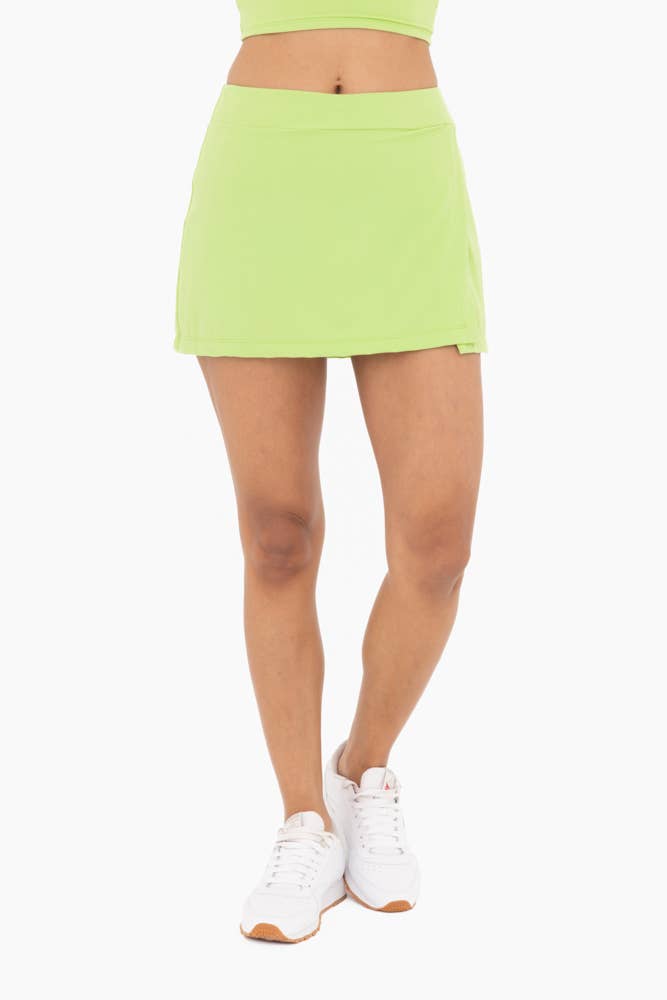 Mono B - Wholesale Skort - Women's - GREEN - A-Line Side Slit Tennis Skort