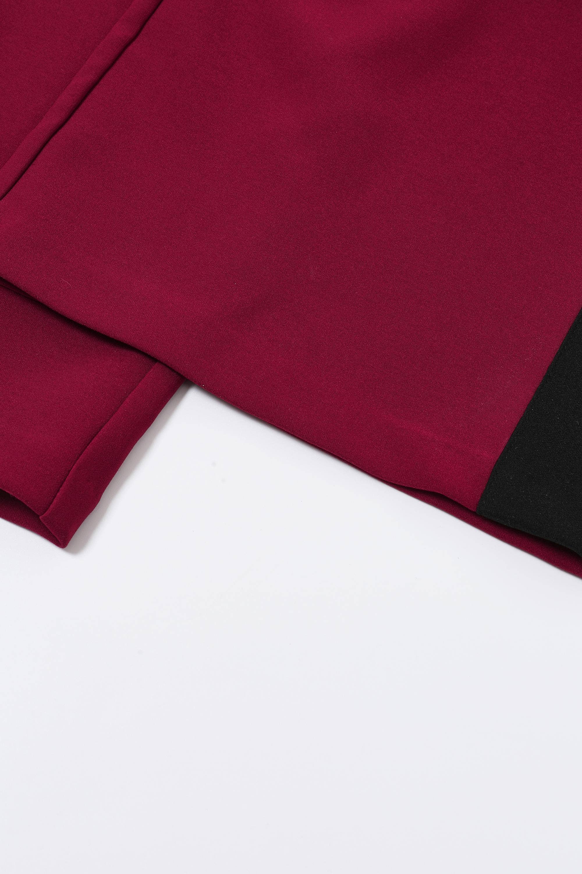 Wine Élégance Structurée Long Sleeve Top & Pants Set for wholesale on Faire14