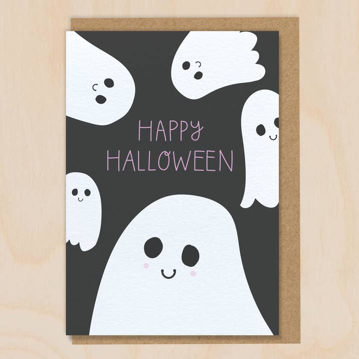Happy Halloween Greeting Card for wholesale by Two For Joy Illustration