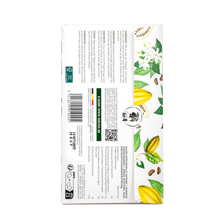 Belgium's Chocolate Source - Wholesale Chocolate Bar - Dolfin Dark 68% Philippines1
