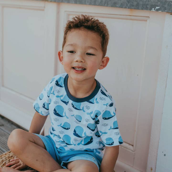 Hval, Stribet Print og Ensfarvede T-shirts - 3-pak for engroshandel hos Lilly and Sid