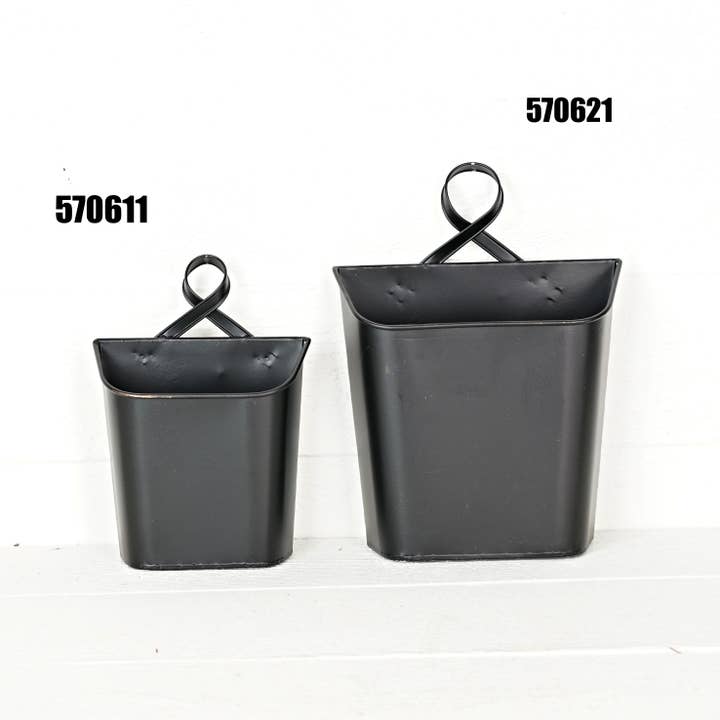 Holiday Depot Inc. - Wholesale Bucket/Pail - 570611- Metal Wall Bucket-Black-9Hx6.5Wx2.25T-0/365