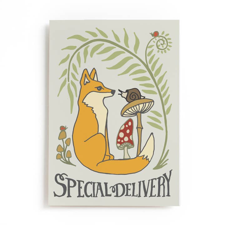 Special Delivery Forest Animal Postcard for wholesale by Peppercorn Paper