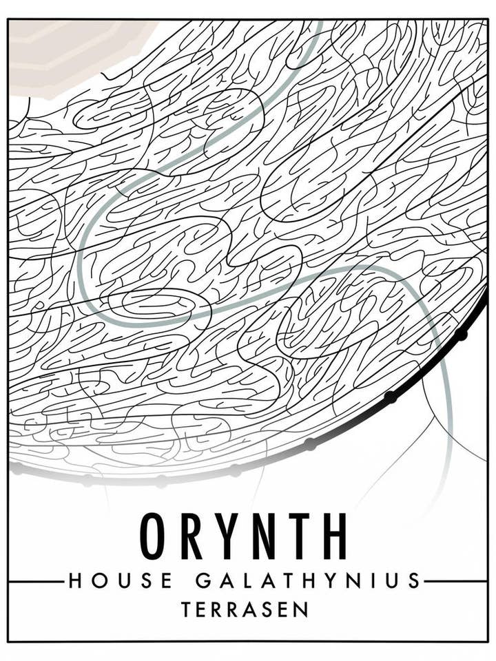 Orynth Map Art Print: Officially Licensed TOG Terrasen Map for wholesale by Taylor Made