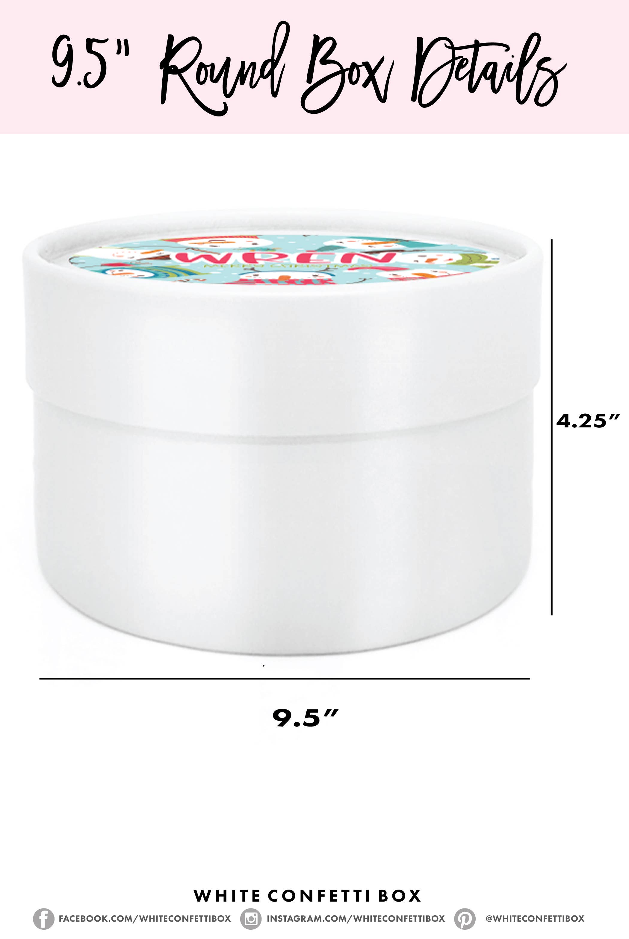 White Confetti Box - Wholesale Gift Box - White or Black Round Gift Box- Keepsake Gift Box5