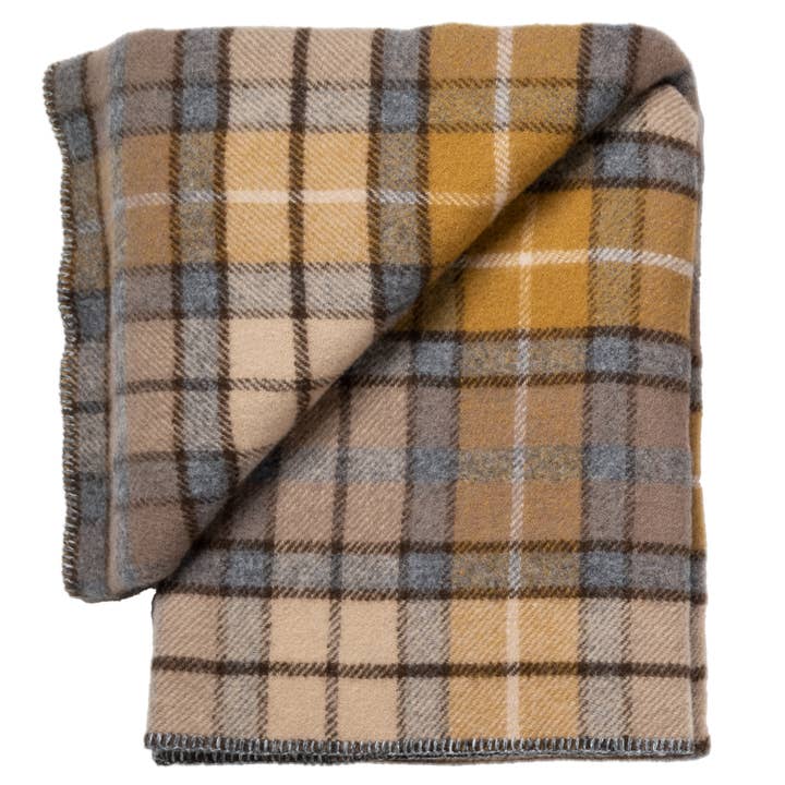 Prince of Scots - Wholesale Throw Blanket - Highland Tweeds Wool BIG Throw ~Natural Buchanan2