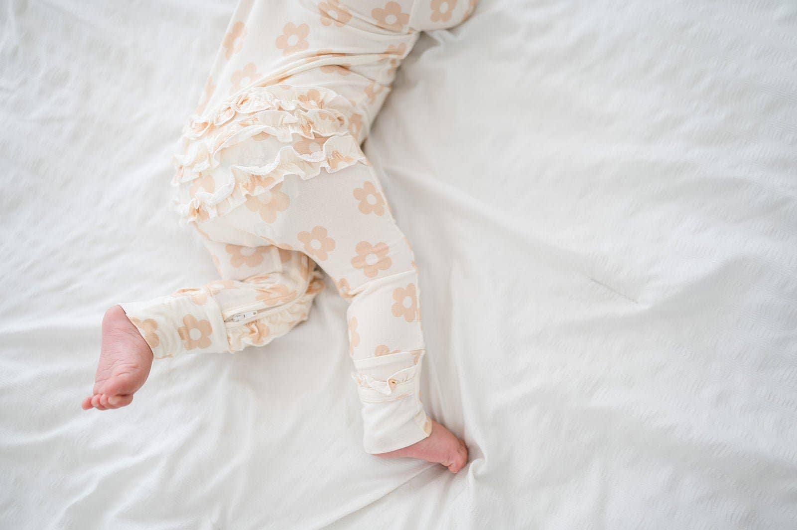 Harp Angel Boutique - Wholesale Jumpsuit - Baby - Ruffle Zipper One Piece - Blush Daisy2