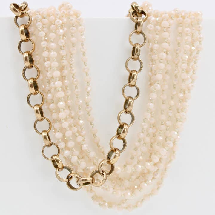 Katia Designs - Wholesale Beaded/Pearl Necklace - Multi-Strand Original Layering Necklace with Chunky Chain Limited Edition7