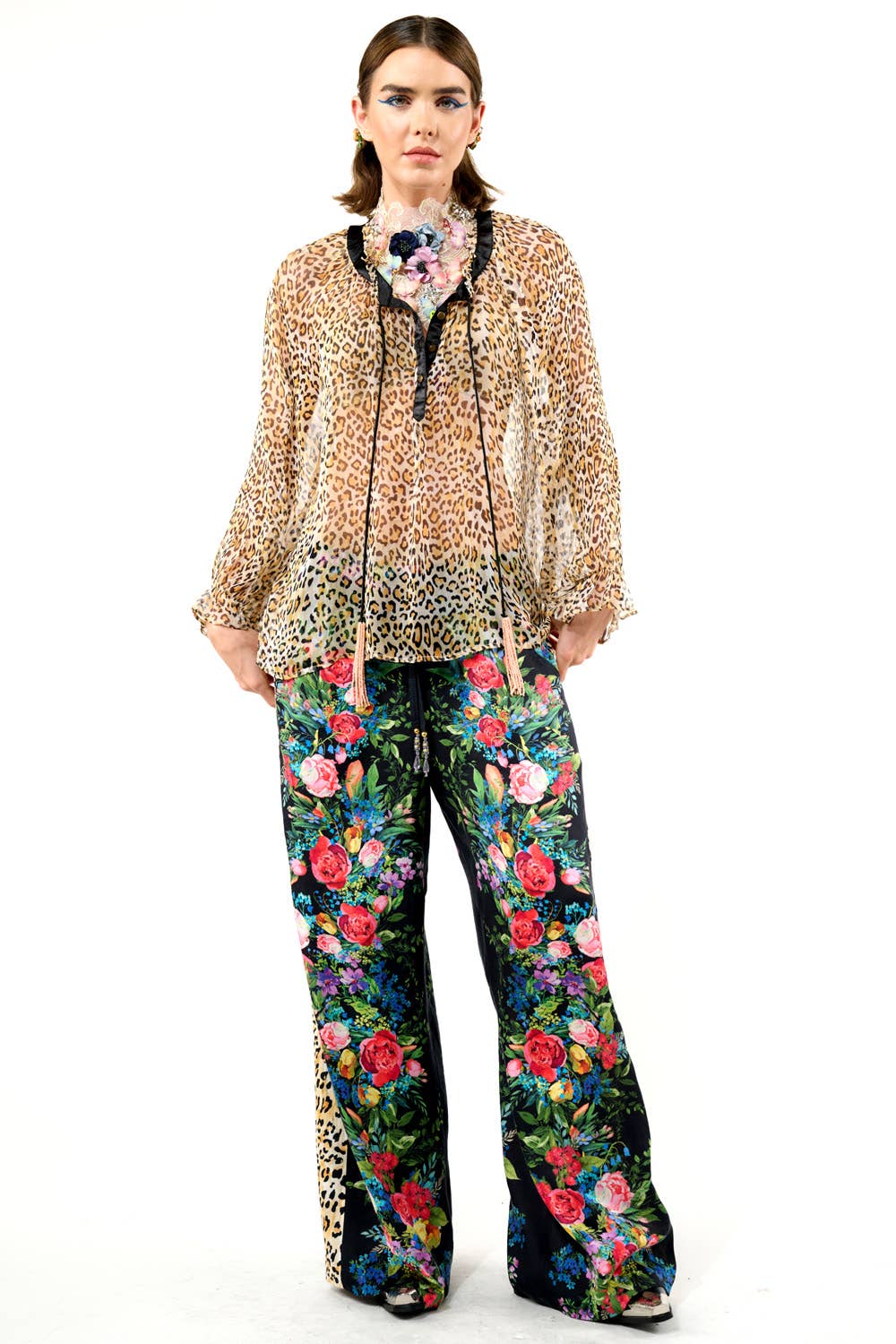 Black Floral Zinnia Pants for wholesale on Faire11