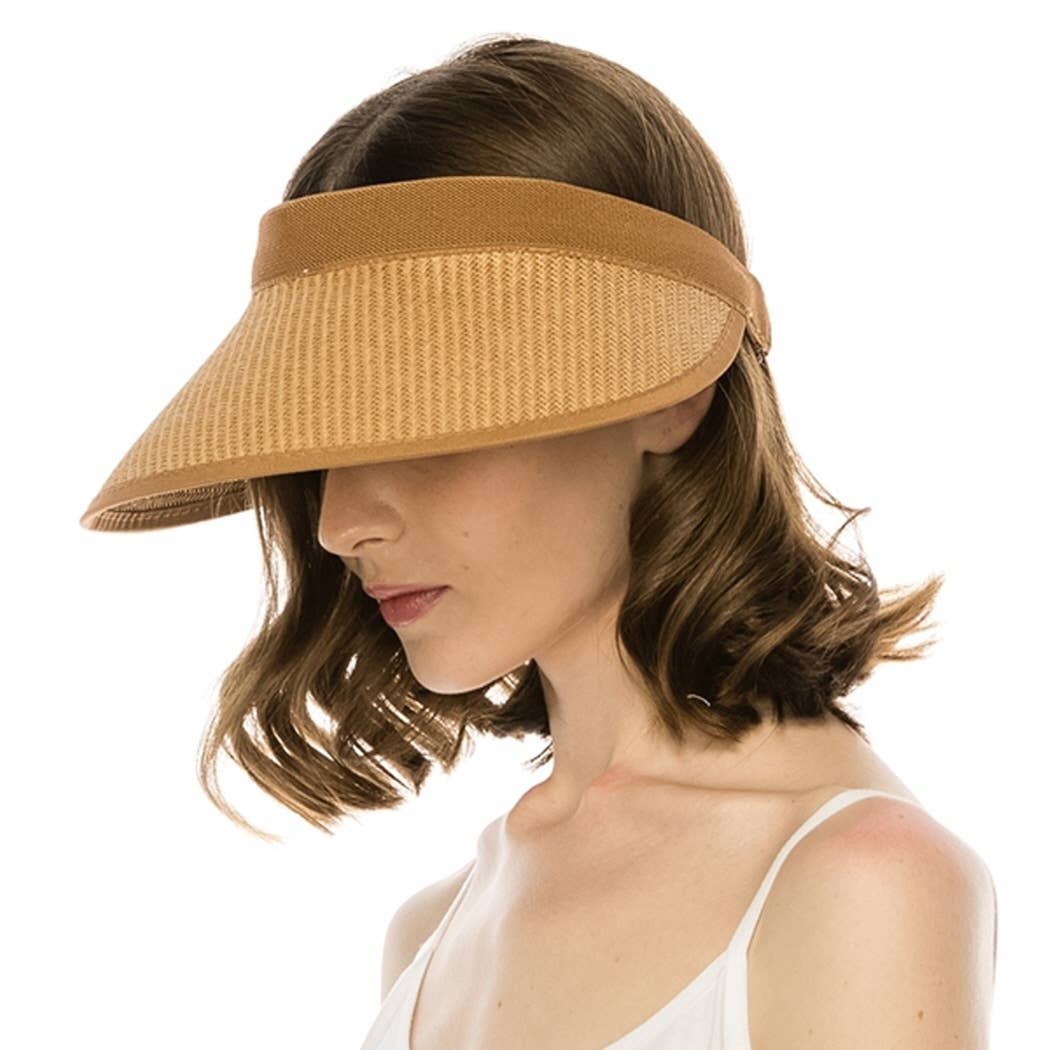 Bella Betty - Vente Visière – femme - Chapeau pare-soleil en paille structuré avec bande ajustable extensible4
