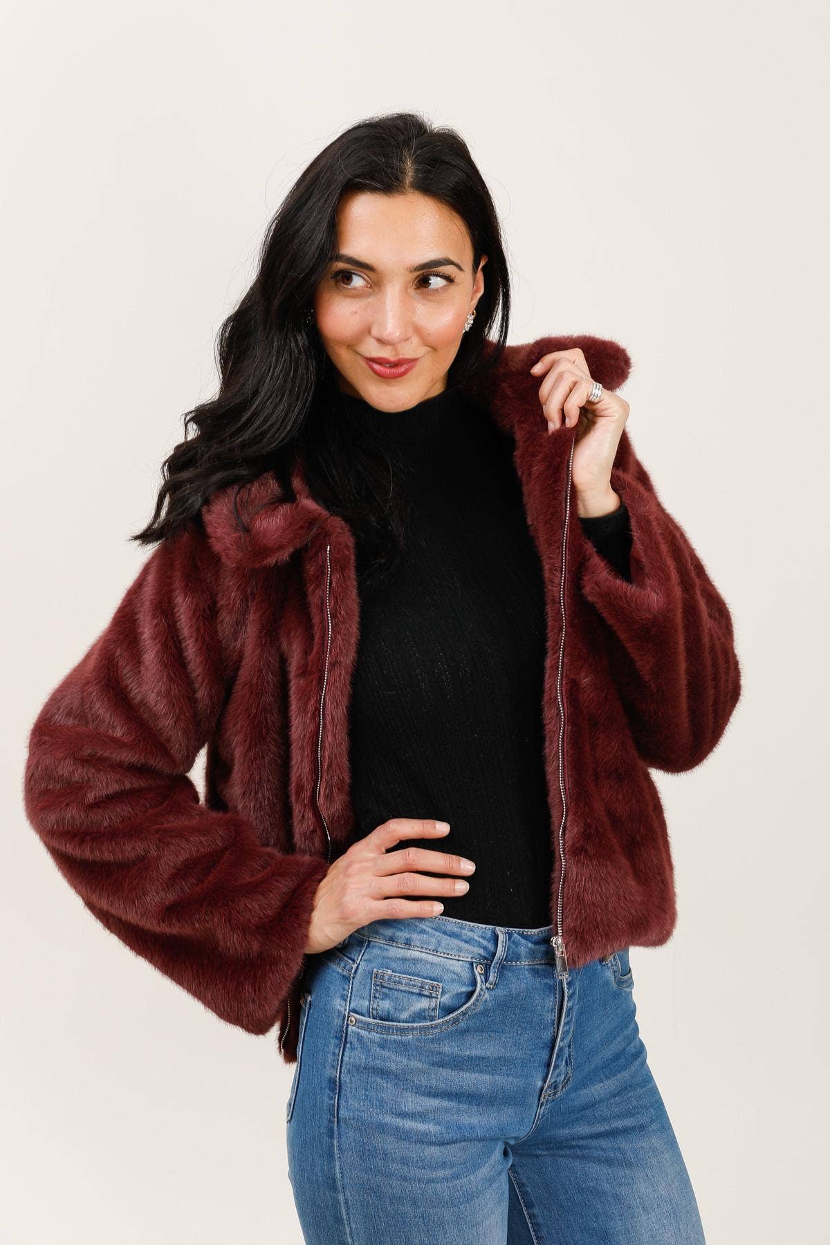 Attrait Paris - Wholesale Jacket - Women's - Jacket with faux fur collar8
