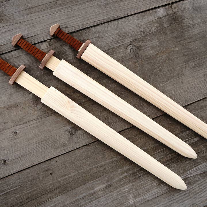 Large Viking Sword, Wooden Sheath with Leather Wrapped Handle for wholesale by Backwoods Provisions