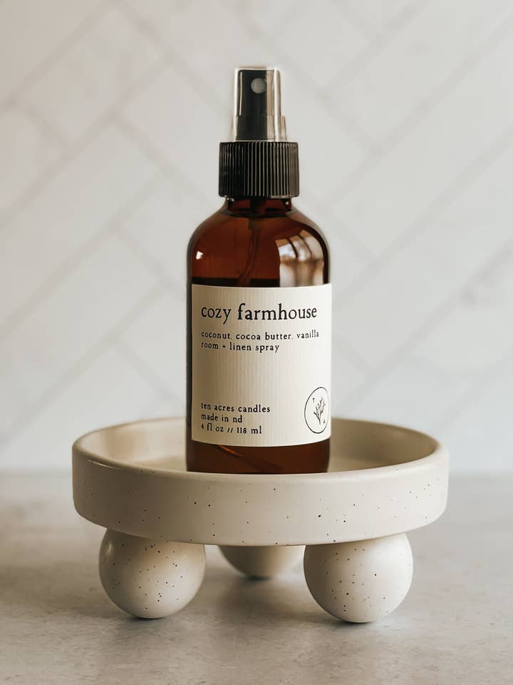 Cozy Farmhouse // room + linen spray for wholesale by Ten Acres Candles