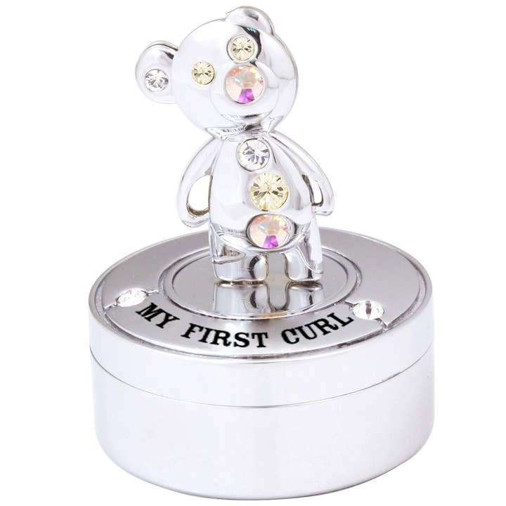 Matashi Chrome Plated Mini Silver Teddy Bear Keepsake Box for wholesale by Matashi
