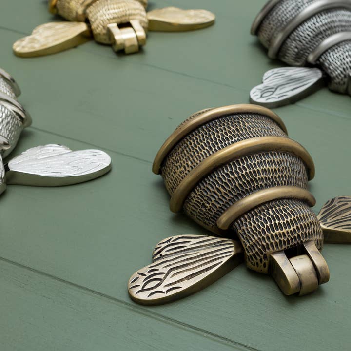 Brass bee – wholesale Knopp/Handtag – ANDRENA Massiv Mässing Queen Bee dörrknackare - Premium Storlek