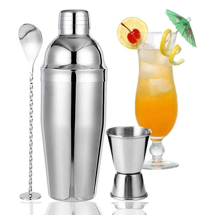 Vigor Path - Wholesale Cocktail Shaker - Cocktail Shaker Set with Measuring Jigger & Spoon - 750ml