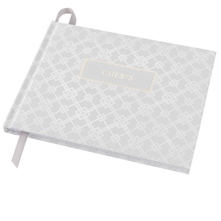Wedding Guest Book 9"x7" (White with Gold Foil) - WGB-WHT-G for wholesale by Excello Global Products