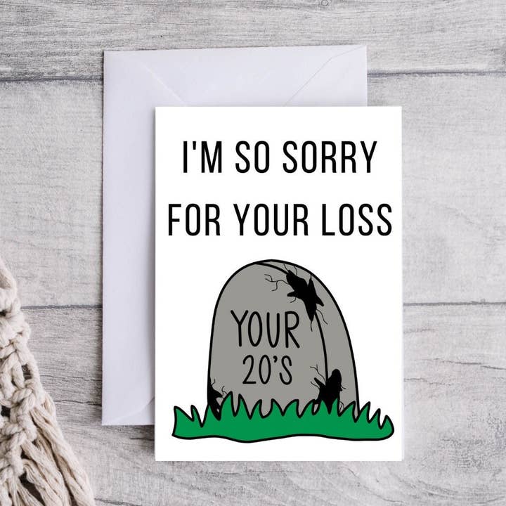 Desculpe por sua perda Cartão de Aniversário, Cartão de Aniversário divertido, 30º por atacado de Oh My Days