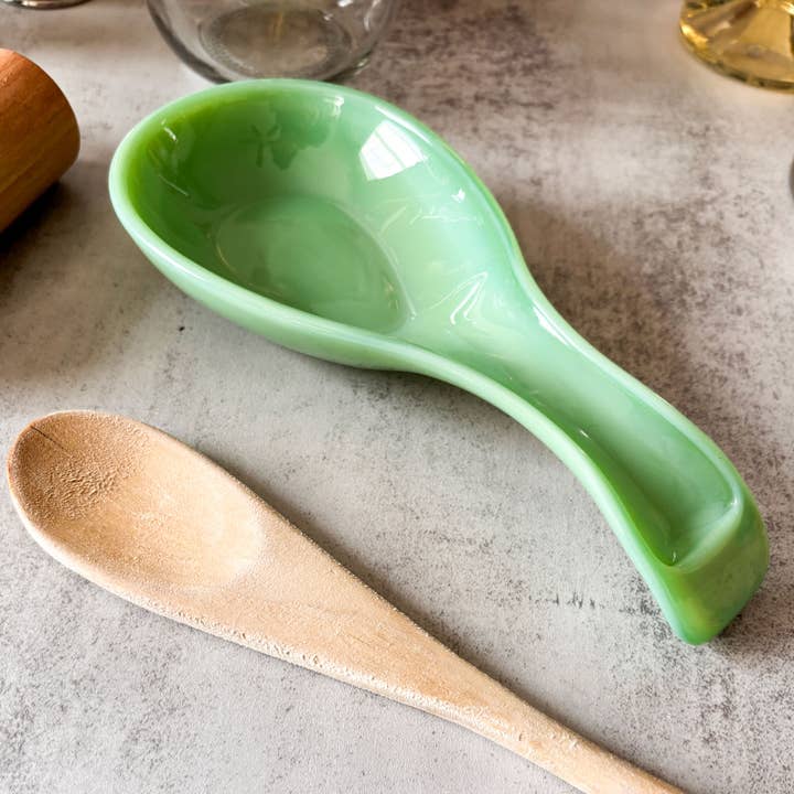 TableCraft Products Company - Wholesale Spoon Rest - Jadeite Glass Collection Spoon Rest