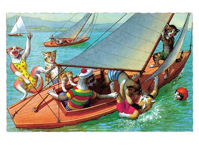 Laughing Elephant - Wholesale Postcard - Delightfully Dressed Cats - Everyday Boxed Postcards36